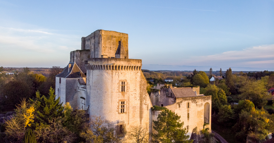 vue aérienne du donjon de Loches