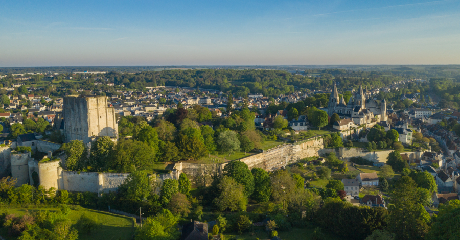 vue aérienne de la Cité royale de Loches