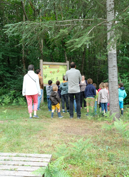 enfants à la chasse tresor en foret de Tours-Preuilly