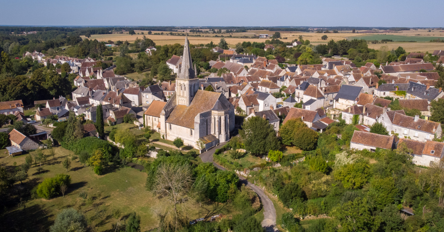 vue aérienne de Ferrière-Larçon