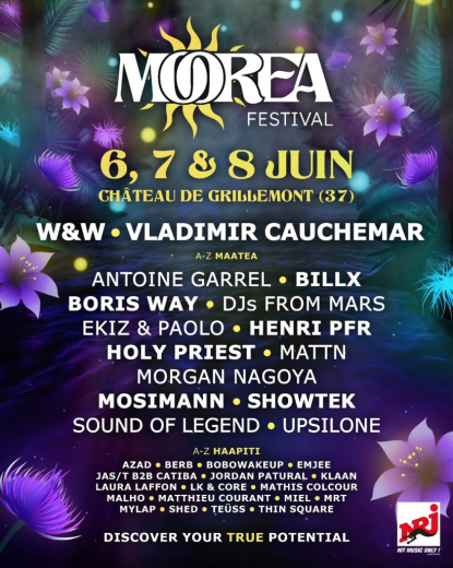 affiche Moorea festival à La Chapelle Blanche Saint Martin