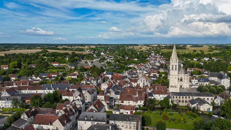 Vue aérienne de Beaulieu-lès-Loches