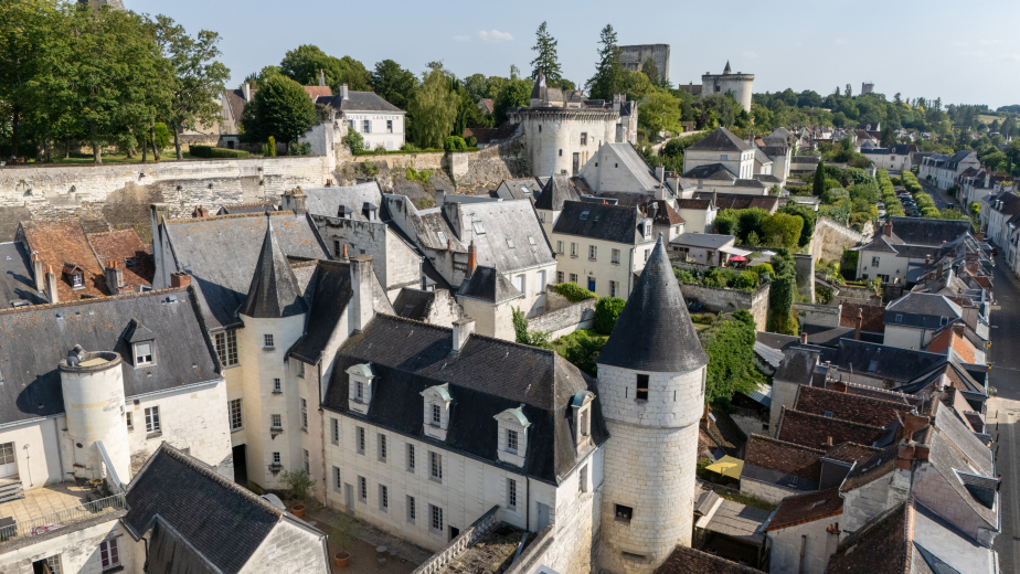 vue aérienne drone de Loches