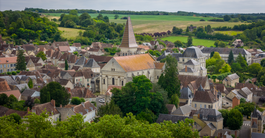 vue aérienne drone de Preuilly-sur-Claise