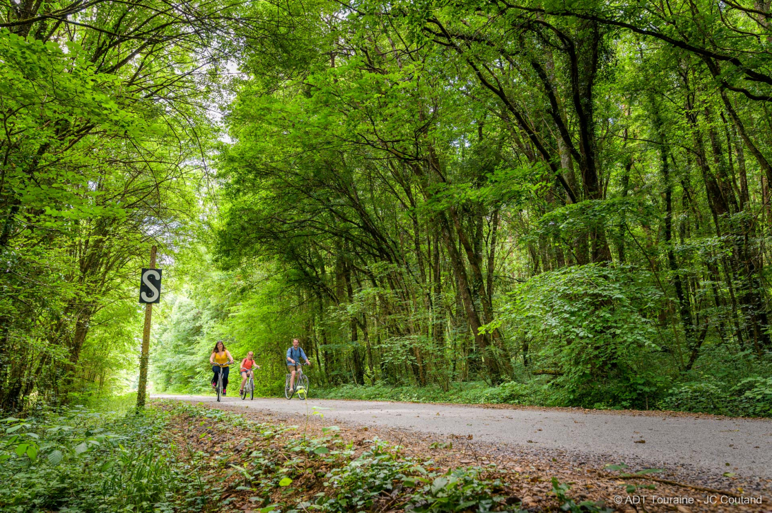famille à vélo sur la voie verte