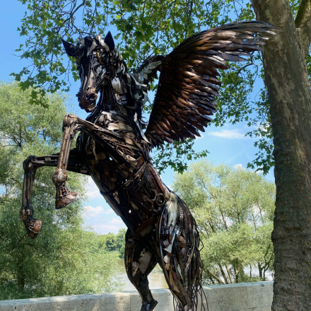 sculpture de pégase en métal - Jérôme Garreau
