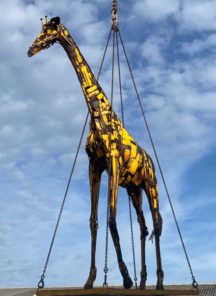 sculpture de girafe en métal - Jérôme Garreau