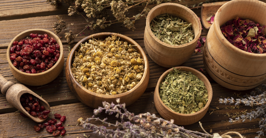 mélange de plantes séchées