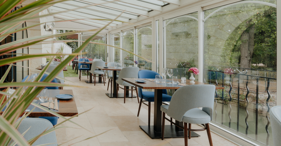 terrasse du restaurant le George à Loches