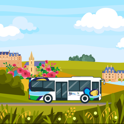 illustration navettes de car été 2025 loches chenonceau zoo beauval