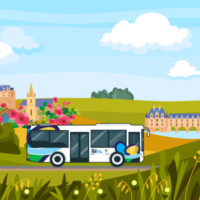 illustration navettes de car été 2025 loches chenonceau zoo beauval