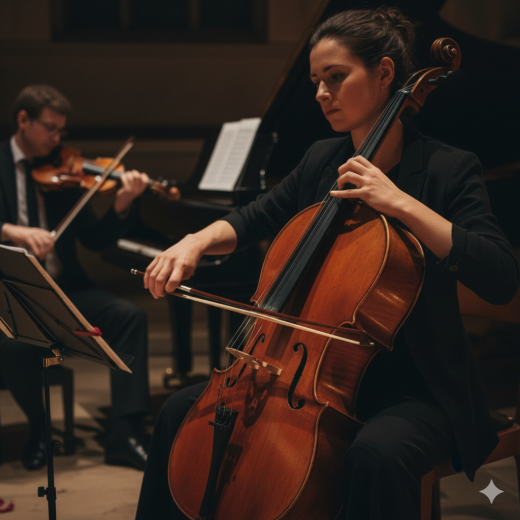 Ensemble classique dans une chapelle de nuit